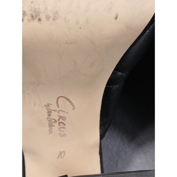 Circus NY Black Quilted Chunky Heeled Mules Square Toed Slide Sandals SZ 10 - Picture 8 of 8